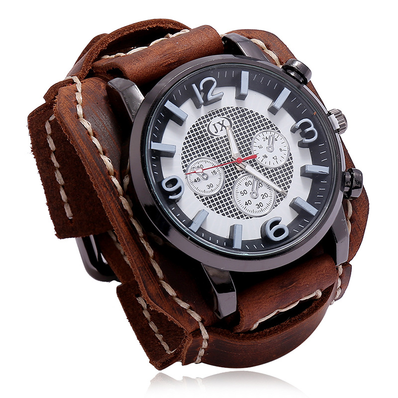 Leather Watch Band Men - Neue Retro Herrenuhren Echtes Leder Breites