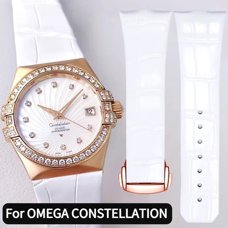 Omega Watch Constellation - Gebogenes Lederarmband für Damen für Original