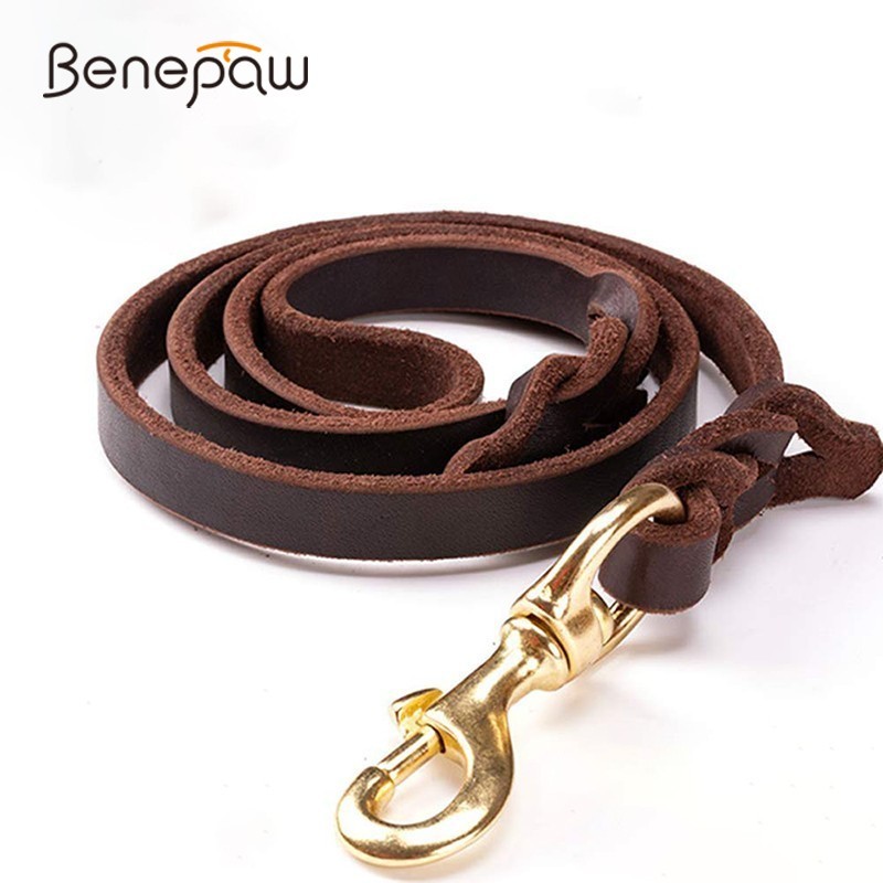 Leather Strap Quick Release - Benepaw Hohe-ende Rindsleder Leine Hund Handgemachte