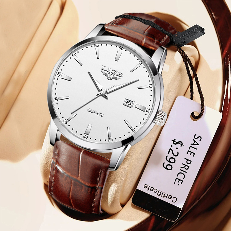 LIGE Mann Uhr Mode Lederband H – Leather Watch Band Men Bewertung und Preis