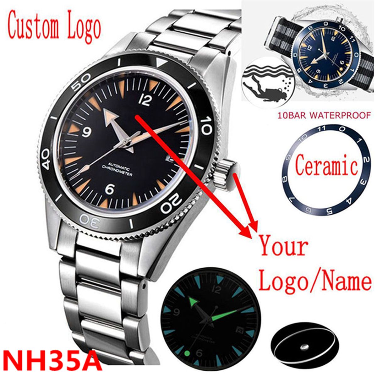 Benutzerdefinierte Logo NH35 B – Seiko Watch Prospex Bewertung und Preis